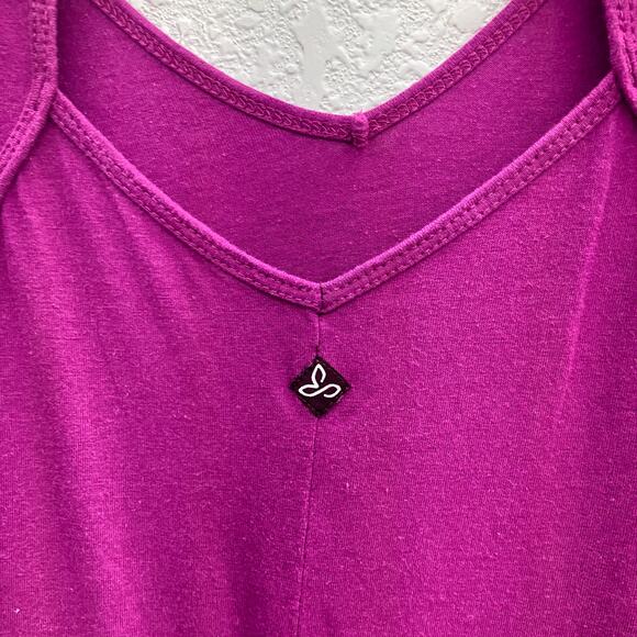 Prana Purple Fuchsia Cut Out Back V Neck Long Sleeve Lightweight Tunic Shirt Top - Picture 8 of 9